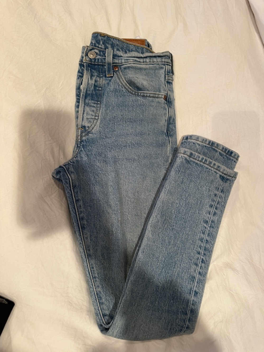 Levi's High Rise Light Blue Jeans 501 skinny ankle